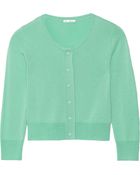 Oscar de la Renta Cropped Cashmere And Silk-Blend Cardigan - Lyst