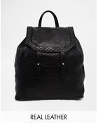 Asos Leather Backpack with Croc Embossed Detail - Lyst