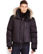 SOIA & KYO Real Fur Trim Hooded Down Bomber Jacket - Lyst