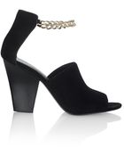 3.1 Phillip Lim Black Suede Chain Berlin Sandals - Lyst
