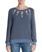 Wildfox Skeleton Necklace Graphic Top - Lyst