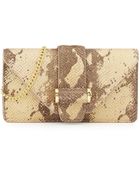 Ivanka Trump Snake-Print Leather Clutch Bag - Lyst