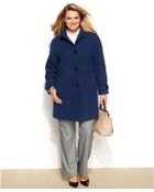 Jones New York Plus Size Wool-Blend Walker Coat - Lyst