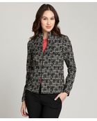 Lafayette 148 New York Black Wool-Cotton Blend Tweed Long Sleeve Jacket - Lyst