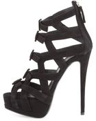 Giuseppe Zanotti Suede Buckle-Strap Platform Sandal - Lyst