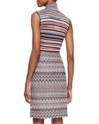 Missoni Sleeveless Tie-Neck Knit Dress - Lyst