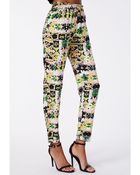 Missguided Arian Aztec Tapered Trousers - Lyst