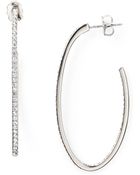 Nadri Pave J Hoop Earrings - Lyst