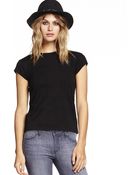 Michael Stars 1X1 Rib Capsleeve Crew Neck Tee - Lyst
