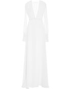 Honor White Silk Cady Plunge Neck Gown - Lyst
