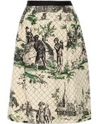 Oscar de la Renta Quilted Silk Skirt - Lyst