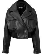 Balmain Leather Cropped Bomber Jacket - Lyst