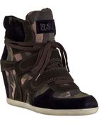 Ash Bea Wedge Sneaker Camo Suede - Lyst