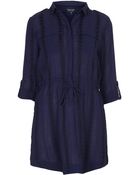 Topshop Embroidered Shirt Dress - Lyst