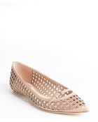 Dior Dusty Rose Textured Leather Ballet Flats - Lyst