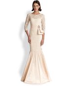 Teri Jon Lace & Taffeta Gown - Lyst