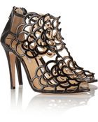 Oscar de la Renta Gladia Cutout Leather Sandals - Lyst
