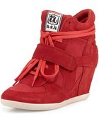 Ash Bowie Suede Wedge Sneaker - Lyst