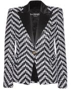 Balmain Knitted Wool-Blend Blazer - Lyst