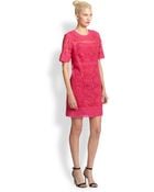 Rebecca Taylor Silk Sheer-Striped Lace Dress - Lyst