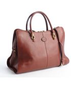 Tod's Saddle Brown Leather Convertible Top Handle Bag - Lyst