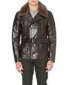 Belstaff Shearling Leather Biker Jacket - Lyst