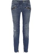 Balmain Mid-Rise Slim-Leg Jeans - Lyst