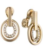 Anne Klein Crystal Pavé Circle Drop Clip-On Earrings - Lyst