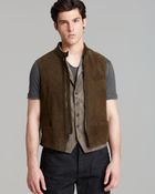 John Varvatos Collection Zip Leather Vest - Lyst