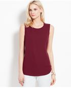 Ann Taylor Shoulder Zip Crepe Shell - Lyst