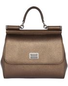 Dolce & Gabbana Medium Sicily Lamé Dauphine Leather Bag - Lyst