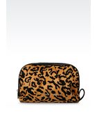 Armani Jeans Wash Bag in Tumbled Faux Leather with Animal Print - Lyst