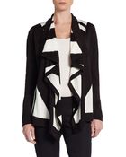 Ivanka Trump Printed Draped Shawl Cardigan - Lyst