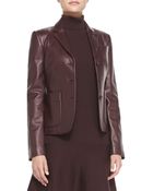 Michael Kors Three-Button Leather Blazer - Lyst