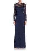 Dolce & Gabbana Long-Sleeve Lace Gown - Lyst