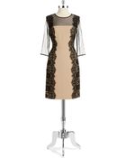 Chetta B Lace Accented Sheath Dress - Lyst