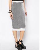 Asos Reclaimed Vintage 90'S Tube Skirt In Rib - Lyst