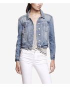 Express Light Wash Shrunken Denim Jacket - Lyst