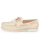 Bottega Veneta Intrecciato Woven Boat Shoe - Lyst