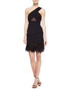 Paule Ka Oneshoulder Ostrich Featherhem Dress - Lyst