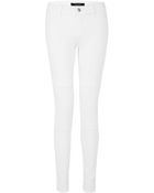J Brand Nicola Moto Knee White Skinnies - Lyst