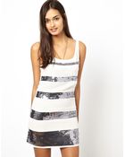 Glamorous Sequin Stripe Dress - Lyst