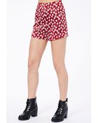 Missguided Ludwika Silk Feel Shorts in Floral Print - Lyst