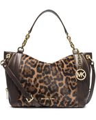 Michael Kors Stanthorpe Leopard Hair Calf Large Satchel - Lyst