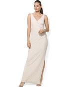 Lauren by Ralph Lauren Lace Wrap Gown - Lyst