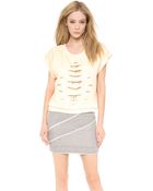 Jay Ahr Short Sleeve Crystal Pullover - Off White - Lyst