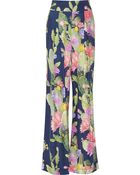 Matthew Williamson Printed Silk-Satin Wide-Leg Pants - Lyst