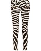 Balmain Zebra-Print Skinny Jeans - Lyst