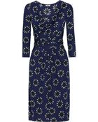 Issa Wrap-Effect Sunflower-Print Crepe-Jersey Dress - Lyst