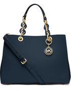 Michael Kors Cynthia Medium Leather Satchel - Lyst